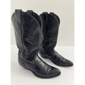 Code West Cowboy Boots Black Leather Womens 6 M Western Shoes